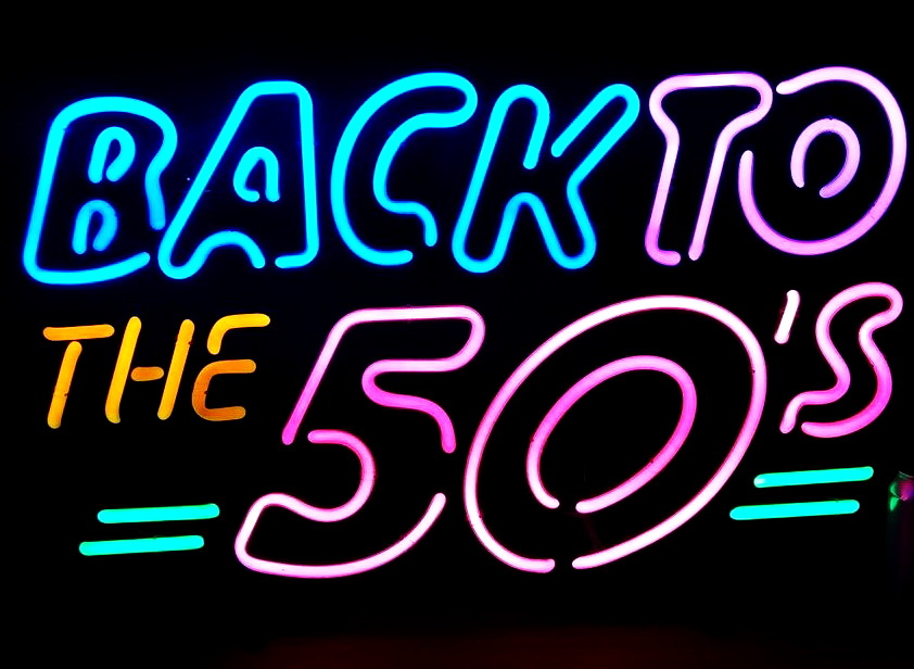 Back to The 50's Neon Sign Glass